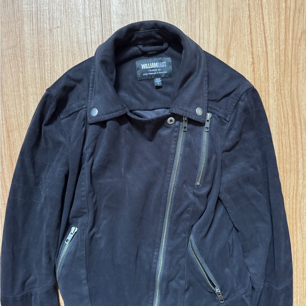 William Rast Black Moto Jacket with Zipper Accents